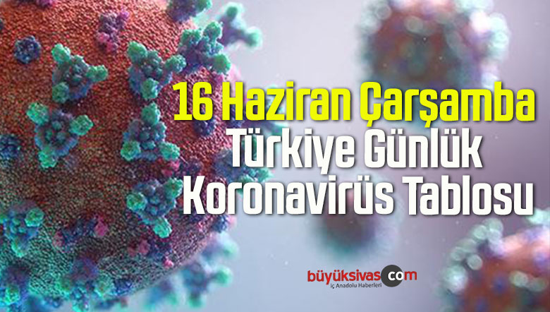 16 Haziran Çarşamba Türkiye Günlük Koronavirüs Tablosu