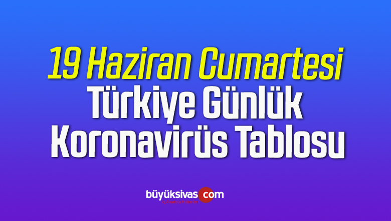 19 Haziran Cumartesi Türkiye Günlük Koronavirüs Tablosu