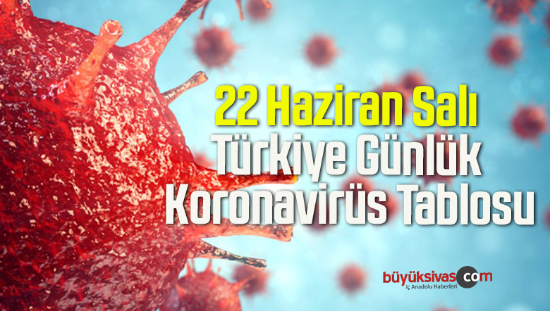 22 Haziran Salı Türkiye Günlük Koronavirüs Tablosu