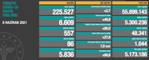 8 Haziran Salı Türkiye Günlük Koronavirüs Tablosu