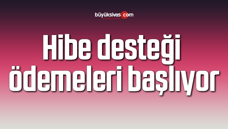 Hibe desteği ödemeleri başlıyor