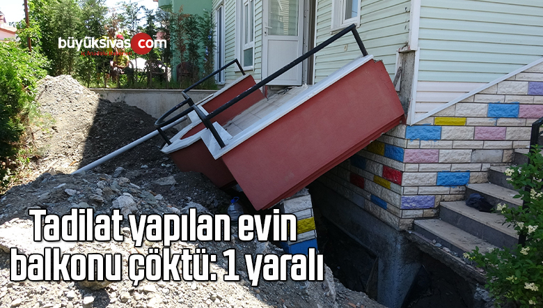 Tadilat yapılan evin balkonu çöktü: 1 yaralı