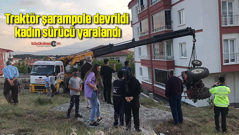 Traktör şarampole devrildi, kadın sürücü yaralandı