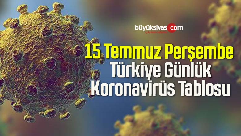 15 Temmuz Perşembe Türkiye Günlük Koronavirüs Tablosu