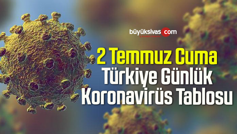 2 Temmuz Cuma Türkiye Günlük Koronavirüs Tablosu
