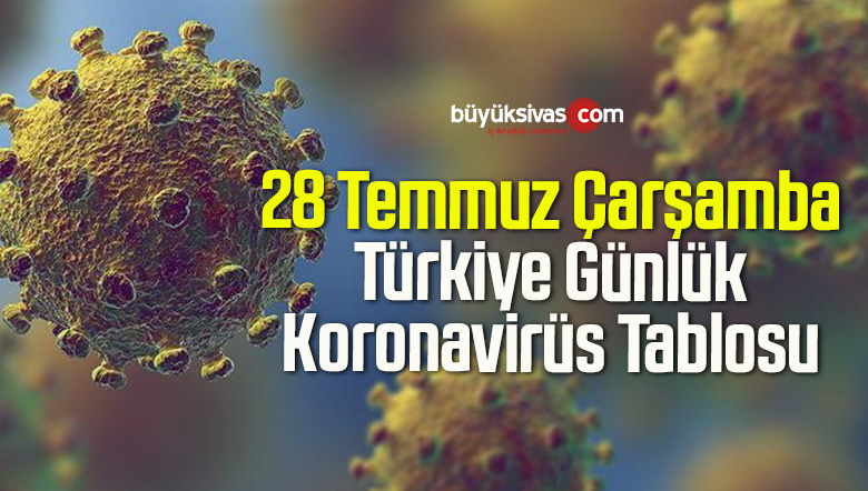 28 Temmuz Çarşamba Türkiye Günlük Koronavirüs Tablosu