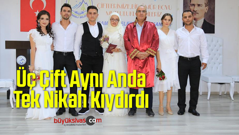 Üç Çift Aynı Anda Tek Nikah Kıydırdı