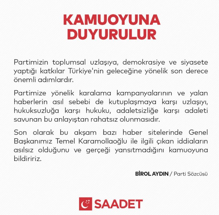 Temel Karamollaoğlu ile ilgili çıkan iddialar hakkında açıklama yapıldı