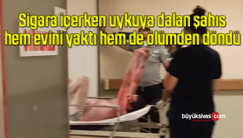 Uykuya daldı, hem kendini yaktı hem de evini