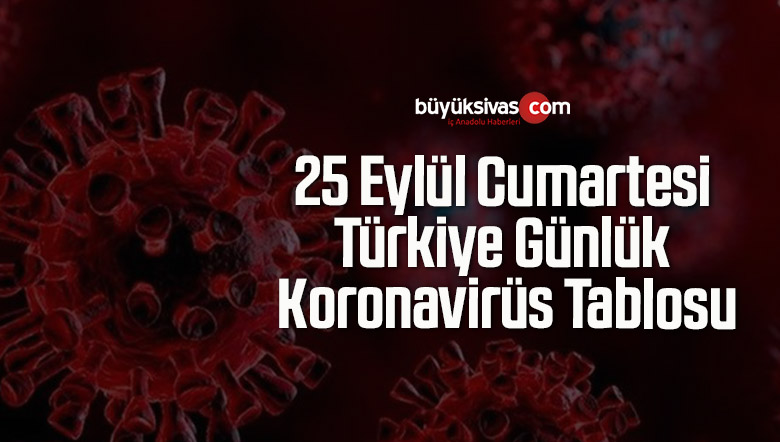 25 Eylül Cumartesi Türkiye Günlük Koronavirüs Tablosu