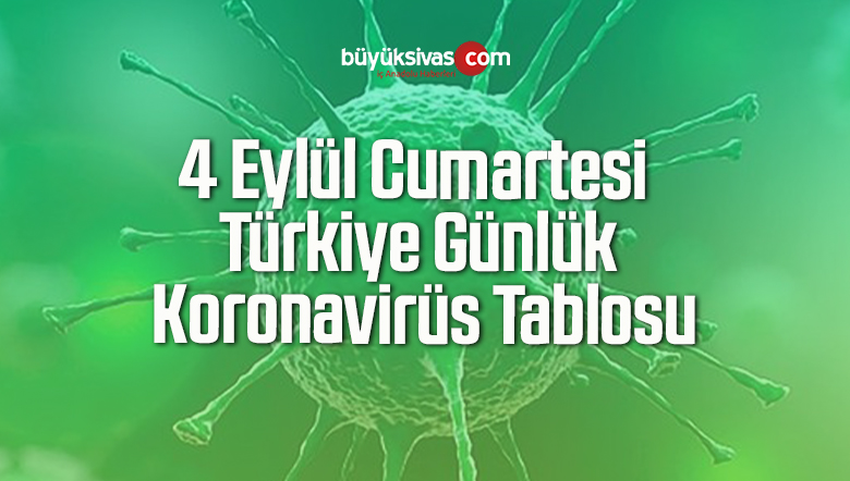 4 Eylül Cumartesi Türkiye Günlük Koronavirüs Tablosu