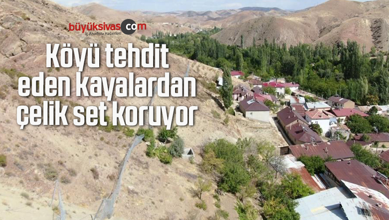 Köyü tehdit eden kayalardan çelik set koruyor