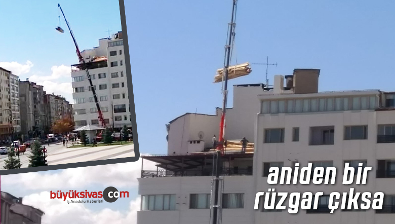 Sivas’ta yapılan çalışma korkutuyor! Vinç altında araçlar ve yayalar vızır vızır