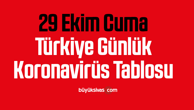 29 Ekim Cuma Türkiye Günlük Koronavirüs Tablosu