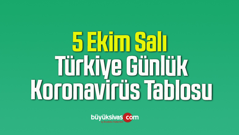 5 Ekim Salı Türkiye Günlük Koronavirüs Tablosu
