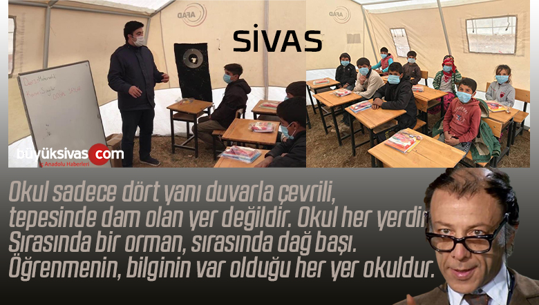 Sivas’ta tarlalarda çadır sınıflar oluşturuldu