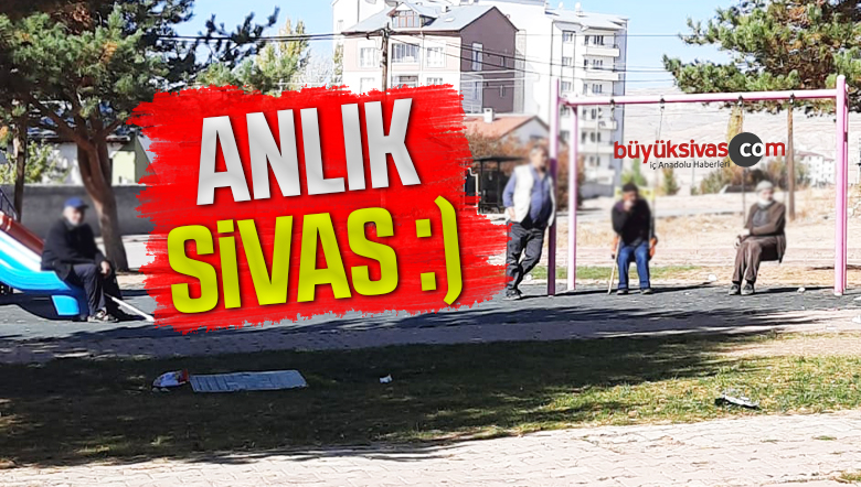 Sivas’ta dedeler parkta ilginç görüntülere sahne oldu