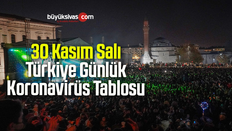 30 Kasım Salı Türkiye Günlük Koronavirüs Tablosu