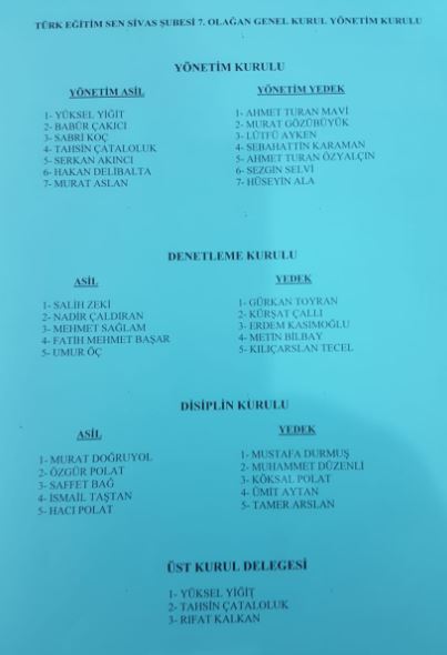 Türk Eğitim-Sen Sivas Şubesinin kongresi yapıldı