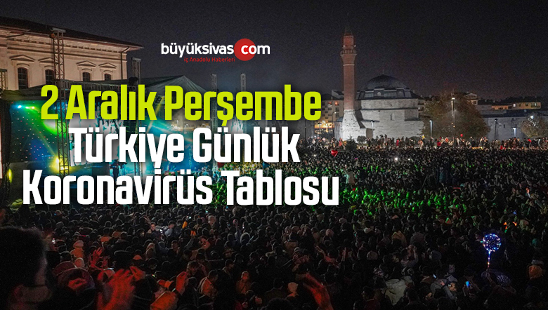 2 Aralık Perşembe Türkiye Günlük Koronavirüs Tablosu