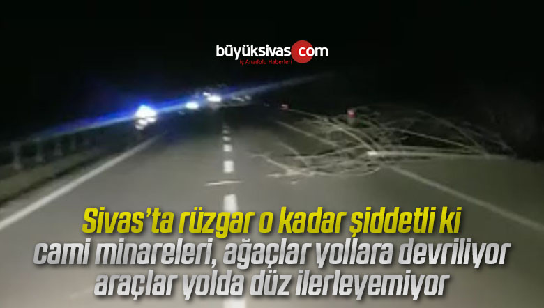 Sivas’ta şiddetli rüzgar hayatı oldukça zorlaştırıyor