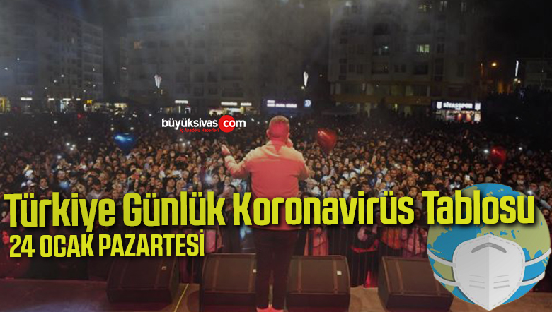 24 Ocak Pazartesi Türkiye Günlük Koronavirüs Tablosu