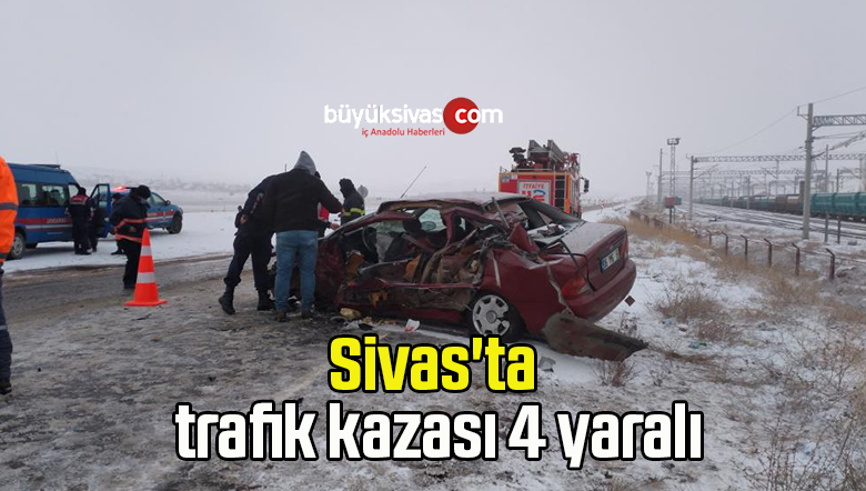 Sivas’ta trafik kazası 4 yaralı