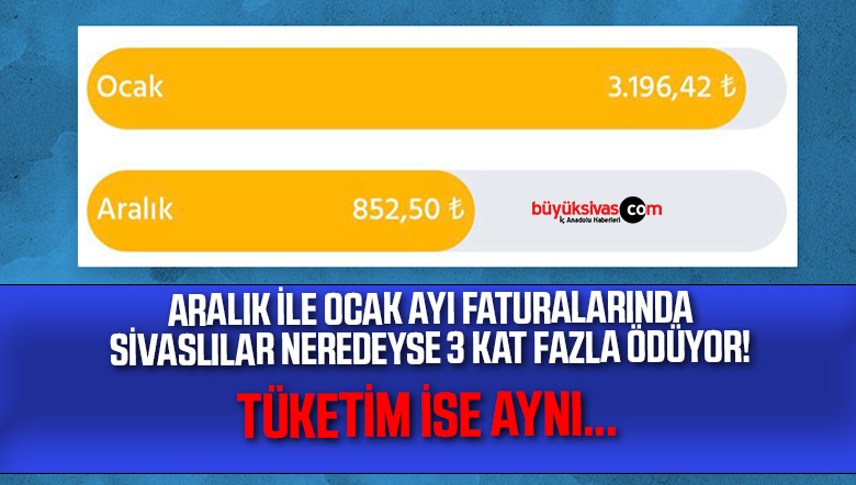 tüketim aynı faturalar 3 kat zamlı