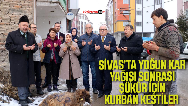 Yağan kar için şükür kurbanı kestiler