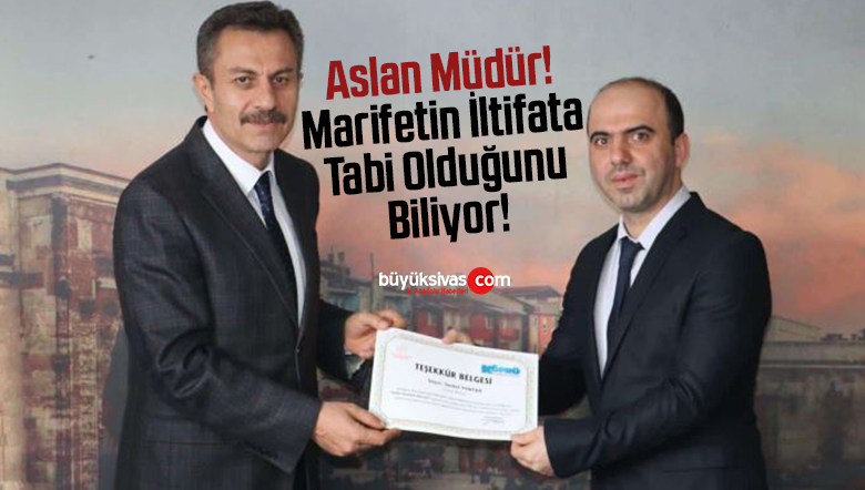 teşekkür belgesi verdi