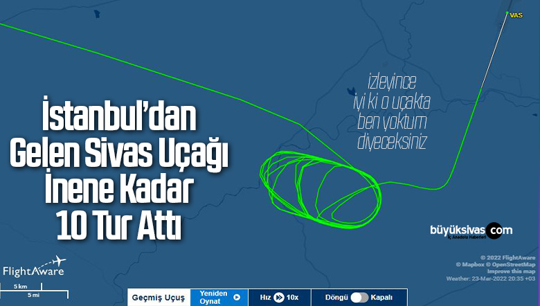İstanbul Sivas Uçağı İnene Kadar Havada Döndü de Durdu