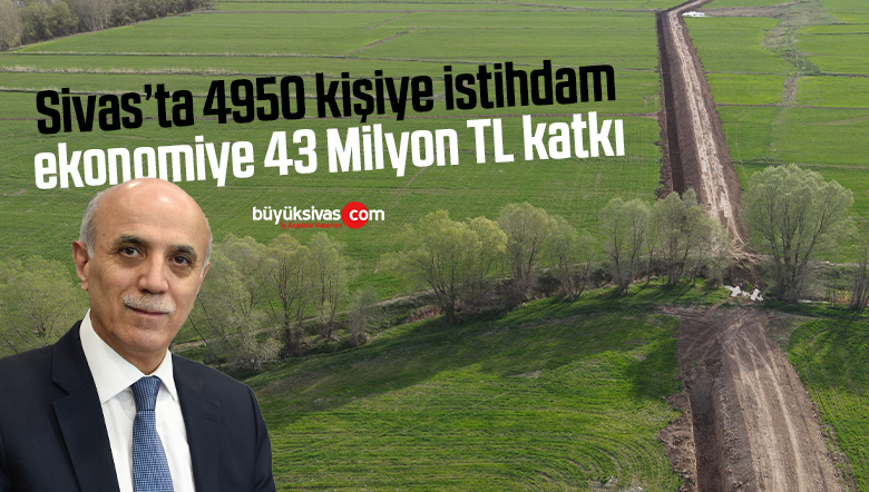 Sivas Yıldızeli Nevruz Barajı sulamasında çalışmalar devam ediyor