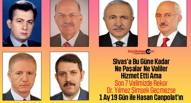 Sivas’ta görev yapan Valiler arasında rekor Hasan Canpolat’ın