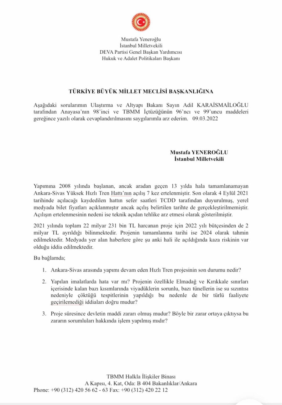 Hızlı trende yine hüsran!