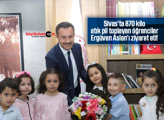 Sivas’ta öğrenciler 870 kilo atık pil topladılar