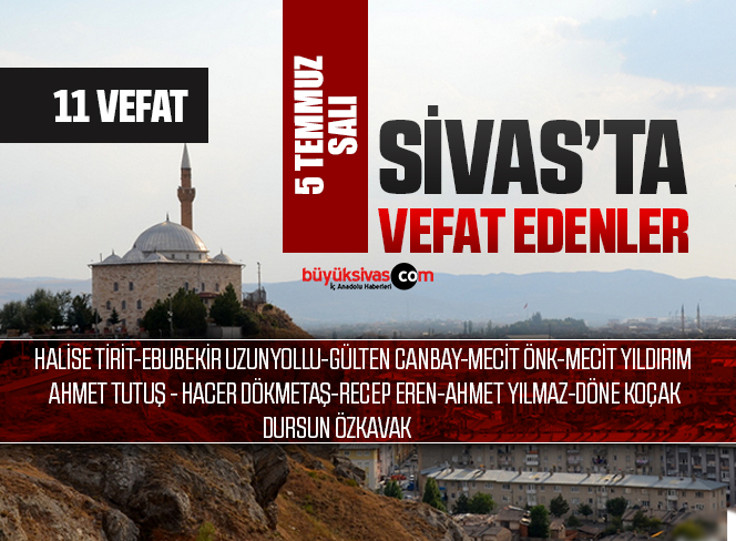 Sivas Aramızdan Ayrılanlar – Sivas’ta Ölenler -5 Temmuz 2022
