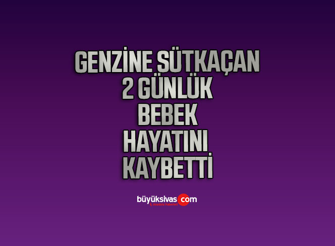 Genzine süt kaçan 2 günlük bebek hayatını kaybetti