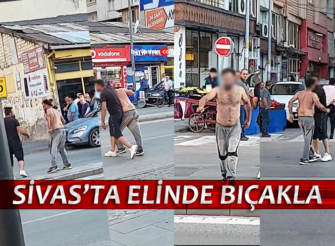 Atatürk Caddesinde Bir Vatandaş Elinde Bıçakla