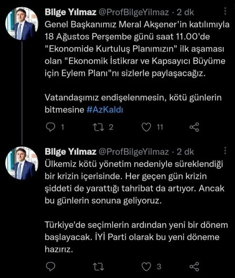 İYİ Parti, “Ekonomide Kurtuluş Planı“nı paylaşacak.
