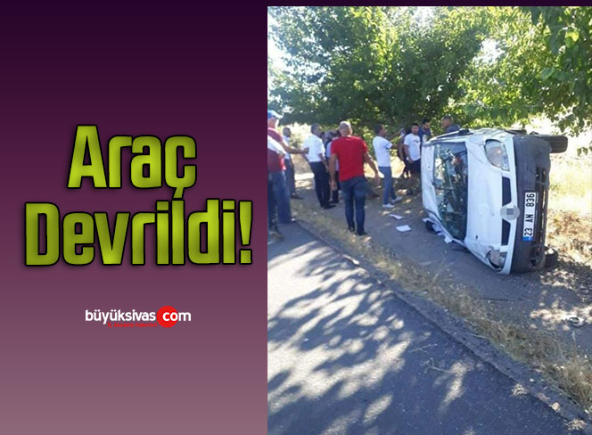 Hafif ticari araç devrildi: 2 yaralı