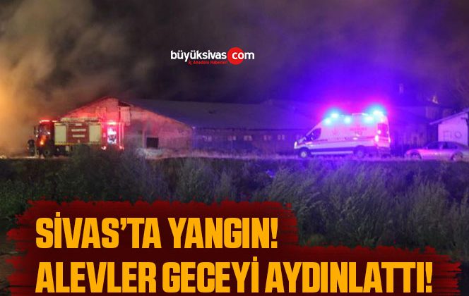Sivas’ta yangın! Alevler geceyi aydınlattı!