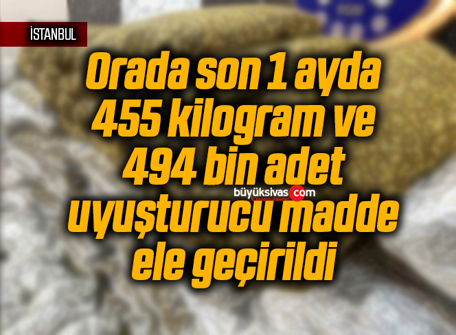 Orada son 1 ayda 455 kilogram ve 494 bin adet uyuşturucu madde ele geçirildi
