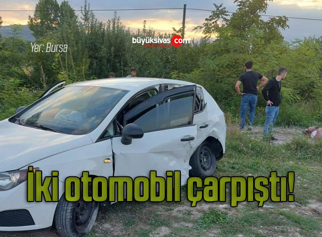 İki otomobil çarpıştı!
