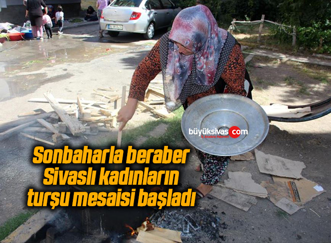 Sonbaharla beraber Sivaslı kadınların turşu mesaisi başladı