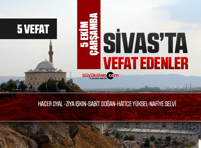Sivas Aramızdan Ayrılanlar – Sivas’ta Ölenler -5 Ekim 2022
