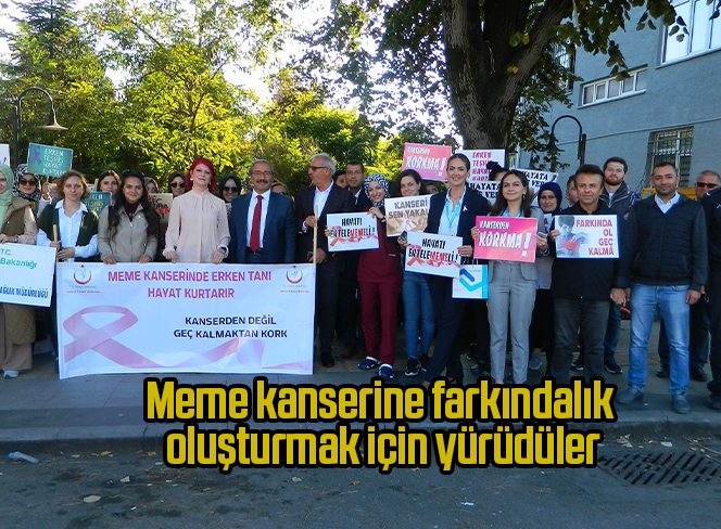 Meme kanserine farkındalık oluşturmak için yürüdüler