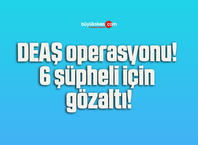 DEAŞ operasyonu! 6 şüpheli için gözaltı!