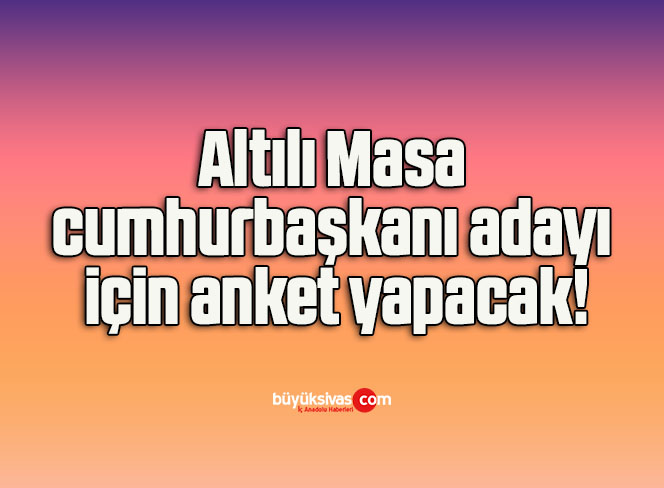 Altılı Masa cumhurbaşkanı adayı için anket yapacak!