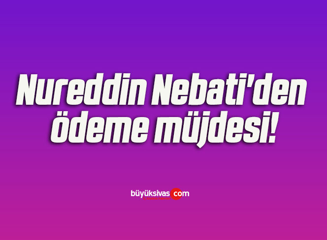 Nureddin Nebati’den ödeme müjdesi!