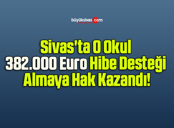 Sivas’ta O Okul 382.000 Euro Hibe Desteği Almaya Hak Kazandı!